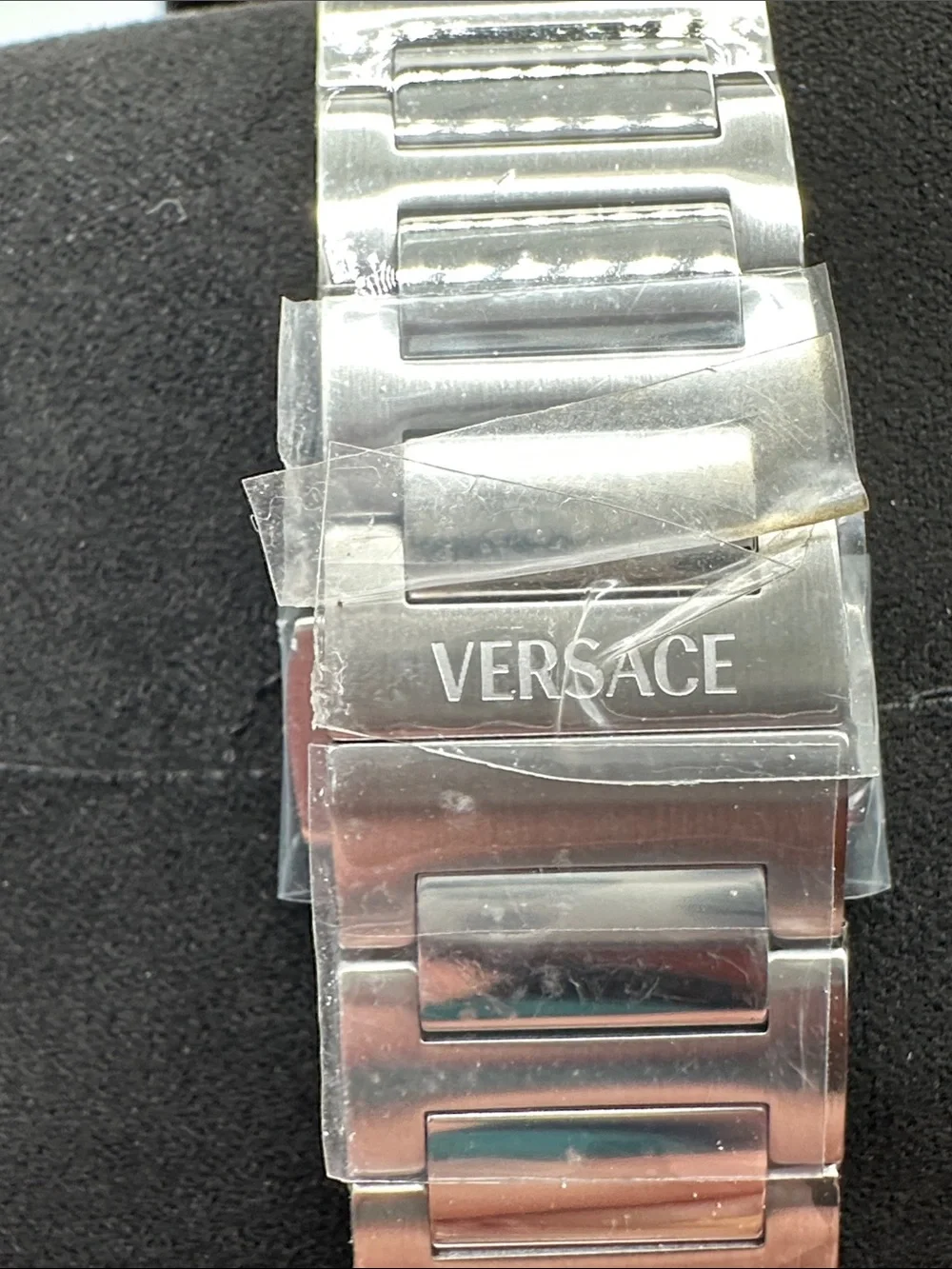 Versace V-Lady Chrono Square 40mm Light Blue Dial